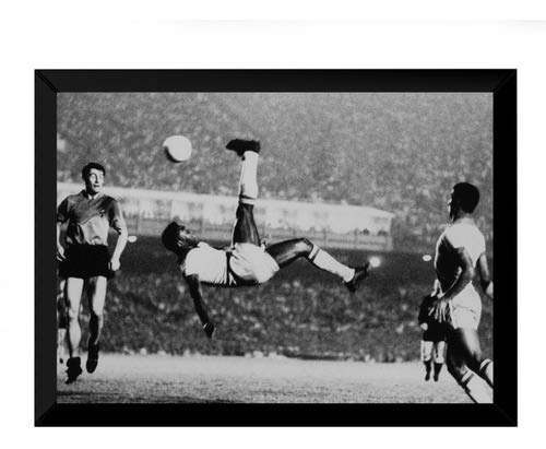 Quadro Decorativo Futebol Arte Rei Pele 42x29cm
