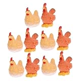 Abaodam 10 stuks haan en kip kerstballen mini kippen figuren mini kip ornamenten kleine kippen voor ambachten kip decoratie tuin kip gazon decoraties dieren figuren hars