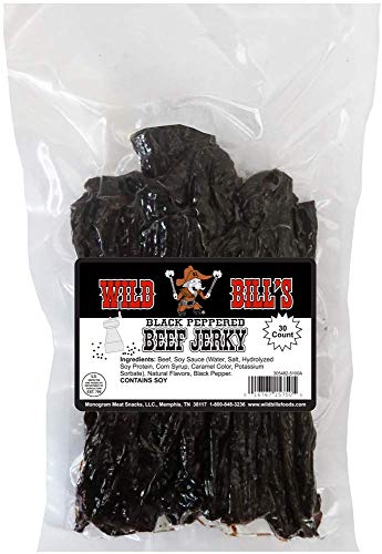 Wild Bills Black Peppered Beef Jerky Strips, 30-Count, 15-Ounce