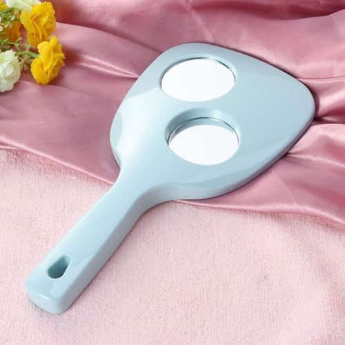 Image of Makeup Mirror with Magnification, for Desk Make Up, Magnifying Hand Held Mirror (Fan 2X 3X Mirror)