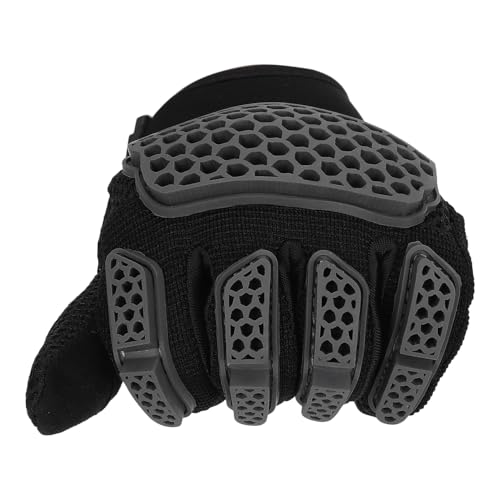 Image of Royal Enfield Street Ace Riding Gloves | Air Mesh- Optimum Ventilation | Microsuede Patch for Grip | Poly Stretch Fabric | Protection- TPR Knuckle Protectors | Dark Black S