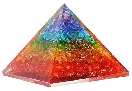 Image of Orgone Pyramid of Success - 7 Chakra Orgonite Pyramid for Healing, Meditation, Stress Relief, Positive Energy & Chakra Balancing