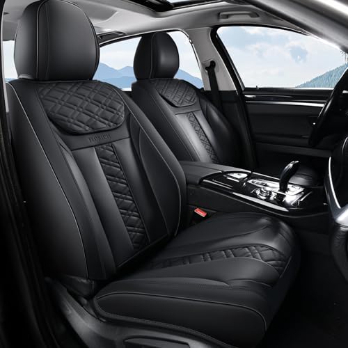 Image of FLORICH Seat Covers, Atomutive Car Seat Covers Full Sets, Waterproof Seat Cover for Cars, Luxury Leather Universal Seat Cover Accessories Fit for Most Cars SUV Truck Sedans(Black)