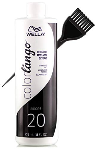 Wella Color Tango CREAM DEVELOPER (w Sleek Brush) Colortango Creme Hydrogen Peroxide for Permanent Haircolor Dye, Lighteners, Hair Color (20 VOLUME   6% - 16 oz size)