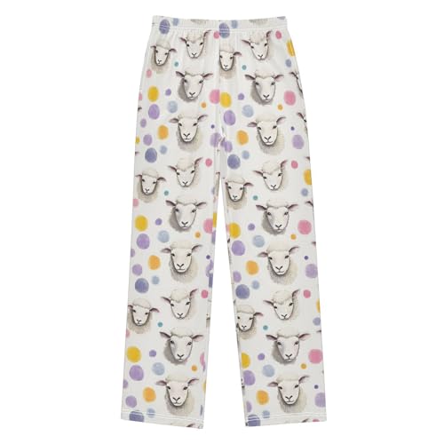 Pajama Pants Watercolor Sheep Dots PJ Bottoms Sleepwear Lounge Sleep Pant with Pockets