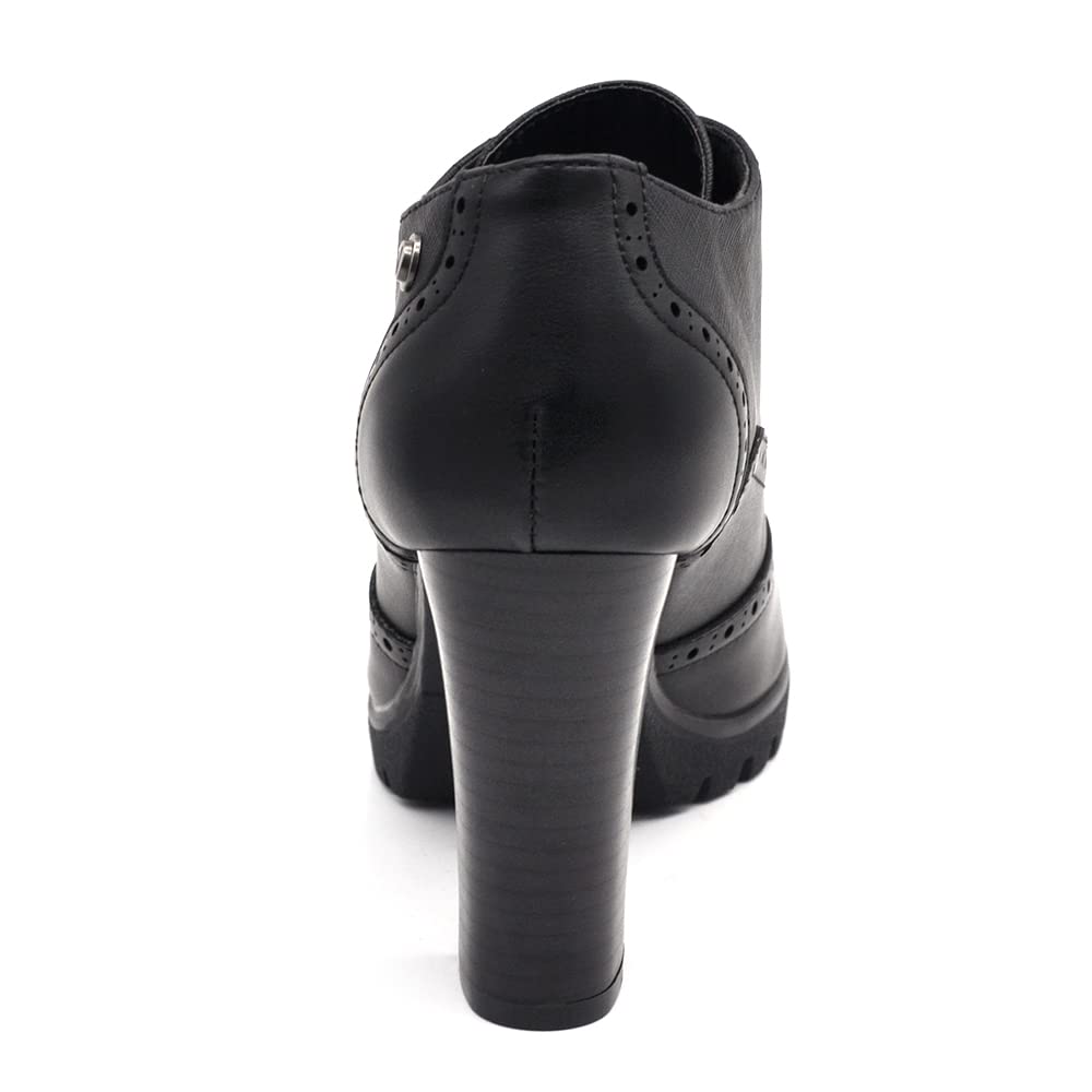 IF Fashion Chaussures Femmes Lacets Francis Broderie Talon Grosse Cuir Synthétique IF146, 2183