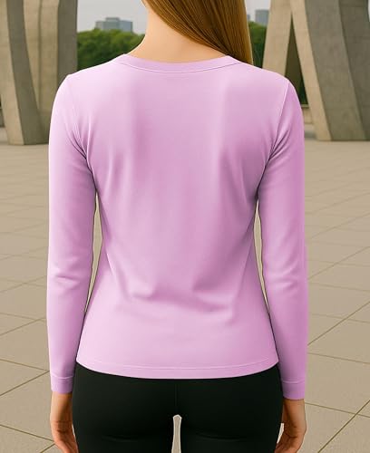 Womens Ultra Soft Long Sleeve Top | UV Sun Protection | Base Layer | All Season Performance V Neck Shirt | Multi Packs4