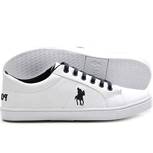 Tênis Casual Polo Plus Masculino Solado Tr Confort Almofadado Cor:Branco;Tamanho:41