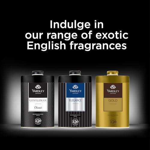 Yardley London Gentleman Classic Deodorizing Talc Spray for Men with Calcium, Carbonate, Magnisum, Carbonate, Fragrance, Dipropylene Glycol, Calcium, Silicate, Triclosan, Pack of 1, 250g