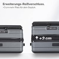 Münicase Reisekoffer XL 80 cm, Top-Öffnung, TSA, Businessgrey – Ansicht 4