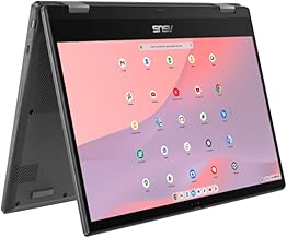ASUS Chromebook CM14 Flip CL1402FM2A Laptop 14" Full HD (MediaTek Kompanio 520, 4GB RAM, 64GB eMMC, ChromeOS) QWERTY - Touchscreen with Pen + 3 Months Google AI Pro with Gemini Pro