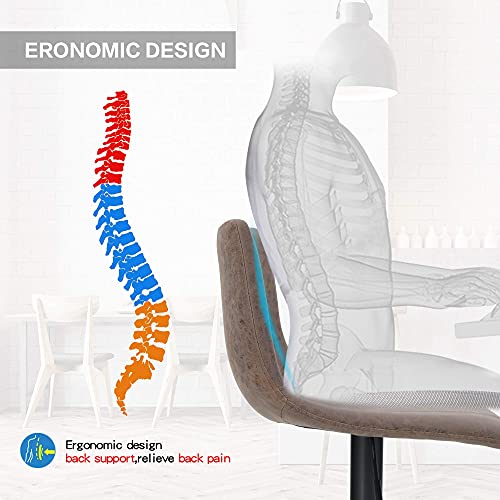 Alpha Home Bar Stools Counter Height Adjustable Bar Chair 360 Degree Swivel Seat Modern Square Pu Leather Kitchen Counter Stools Dining Chairs Set Of 4, 350 Lbs Capacity, Brown, 4Pcs #TOP7