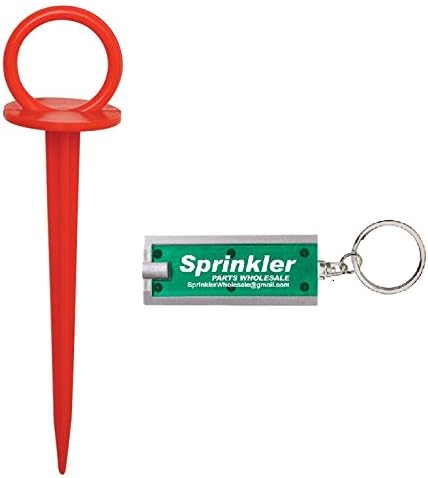 Dewitt Company Re-Pins, 32 Reusable Anchor Pins for Frost Cloth, Freeze Blanket/Fabric, etc.Free Sprinkler Wholesale Flashlight Key Chain Included Ground Garden Sod Staples Repins RPB-RED (32)