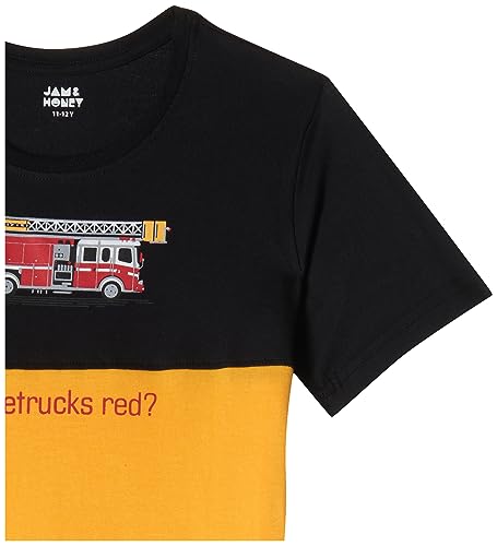 Image of Amazon Brand - Jam & Honey Boys Boys Night Suit | 100% Cotton T-Shirt & Pajama Set | Age 2-12 Years