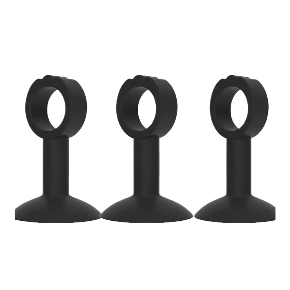 TIANSHENGQI Anti-Collision Door Stopper Suction Cup Type Handle Cover Silence Protection Pad Wall Doorknob Bumper(Black 3pcs)