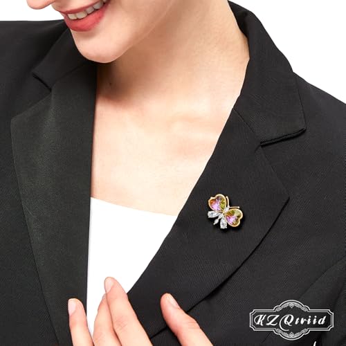 Image of Brooches For Women,14k Gold Plated Copper,Crystal Brooch,Love Brooch,Heart Brooches,Brooches Pin for Birthday, Christmas,Valentines, Wedding Parties, Anniversaries,Mother's Day