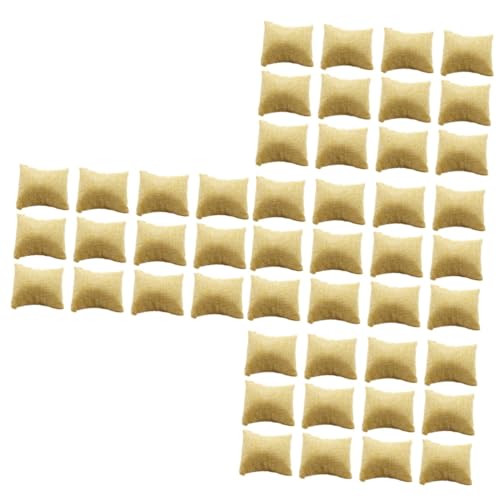 48個 時計表示枕 クッション チェーンディスプレイ枕 画面 小さな枕 時計枕 ブレスレットホルダー 模造麻 Light Brown