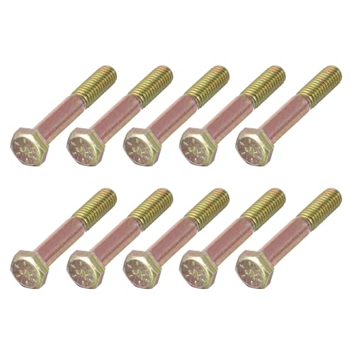 Image of METALLIXITY Hex Bolts (5 /16-18x2) 50Pcs, Carbon Steel Zinc Plated, Coarse Thread UNC Hex Head Screw Bolt - for Furniture Repair, Yellow