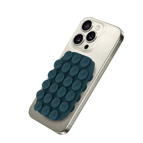 Celly, Ventosa Rettangolare Per Telefono Con 22 Ventose in Silicone, Supporto Portacellulare Versatile, Colore Blu, 9 x 6 cm