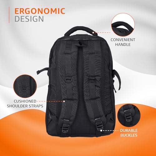 Amazon Basics Laptop Backpack | 15.6 inches | Water Resistant Polyester | Ideal for Office College School Travel (Diagonal) - Image 5