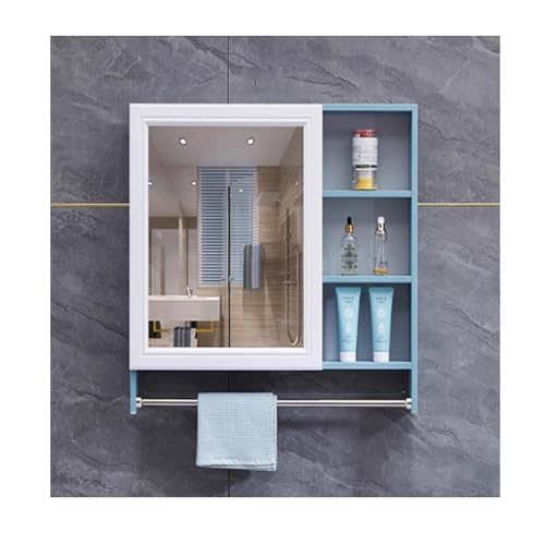 Espejo de baño montado en la pared y botiquín con estantes y toallero para baño, sala de estar, lavandería o dormitorio