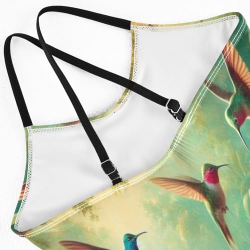 Flowers Hummingbirds Bathing Suits for Girls Swimsuit Summer Beach Swimwear One Piece Swimsuits4