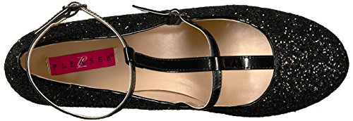 Pleaser Pink Label Women's Queen01/B-Bg Dress Pump, Black Patent-Glitter, 14 M Us #TOP4