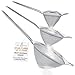 U.S. Kitchen Supply - Set of 3 Premium Quality Extra Fine Twill Mesh Stainless Steel Conical Strainers - 3", 4" and 5.5" Sizes - Chinois to Sift, Strain, Drain and Rinse Vegetables, Pastas & Teas
