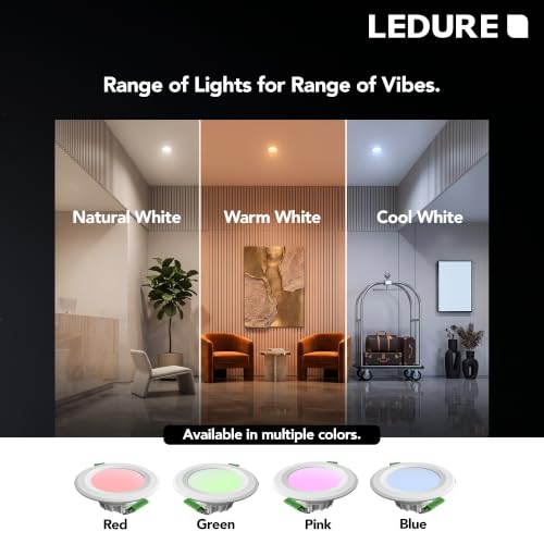 Image of LEDURE Sky Downlight 7W | Pack of 2 | Extra Bright | Concealed LED Light | Ceiling Light | 7W Cool White Round Downlight |Recessed Mount for Glare-Free | Cutout - 3 inch