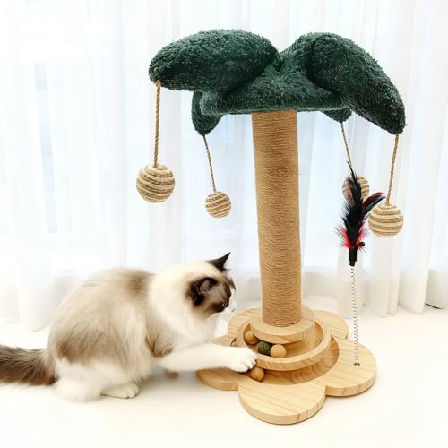 Rascador para gatos torre de sisal con juguetes interactivos miniatura 2