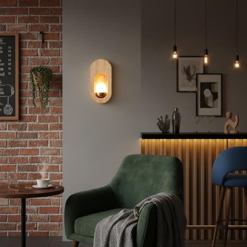 Aplique de pared de madera para iluminar dormitorios sin deslumbrar 7