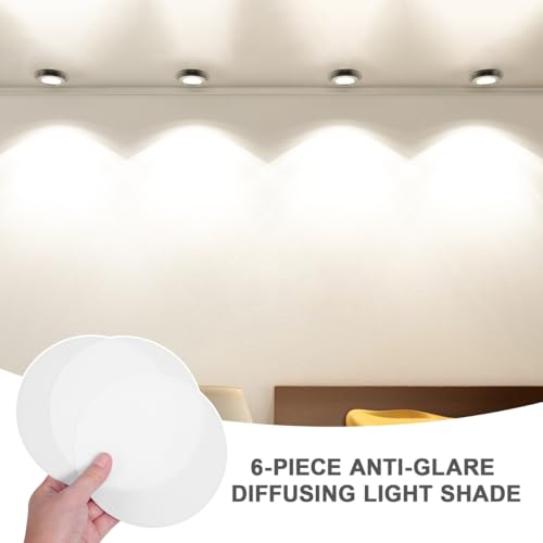 Image of 6-Pack Anti-Glare Diffuser Lamp Shades Ceiling Light Covers Replacement for Recessed and Spotlight Fixtures Dust-Proof Lampshade Accessories for Living Room Bedroom Study 5.27X5.27In