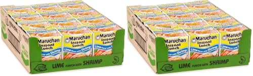 Maruchan Instant Lunch Ramen Noodles, Lime Flavor with Shrimp – Japanese-Style Instant Noodle Soup, Easy Meal Ready in 3 Minutes – 2.25 Oz. (Pack of 24)