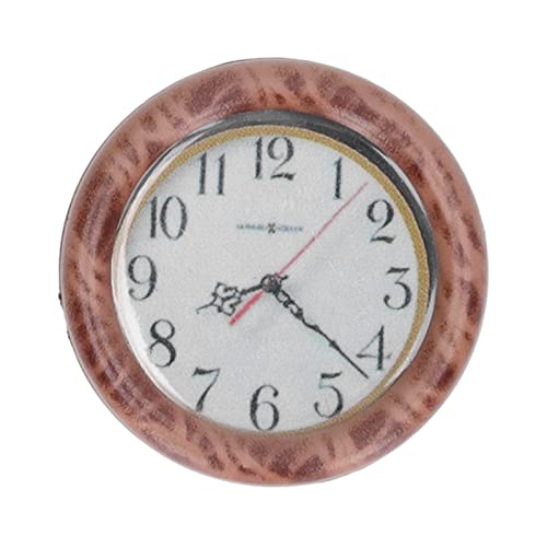 RvSky Dollhouse Accessories 1:12 Dollhouse Wall Clock High Simulation Wooden Miniature Wall Clock fo