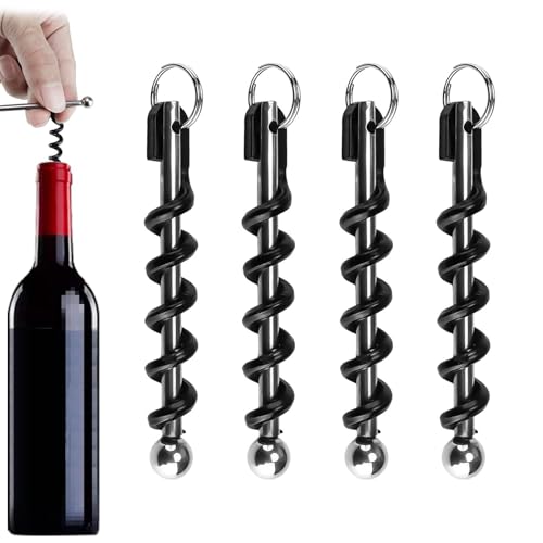 FINELYCR 4 Stück Travel Corkscrew, Mini Wine Corkscrew, Tragbar Weinöffner, Mini Wine Opener, Klein Und Leicht Zu Tragen, Für Picknicks Im Freien, Camping Und Partys