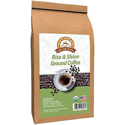 Alex's Low Acid Organic Coffee 5lb Bag - Rise and Shine Fresh Ground Cover