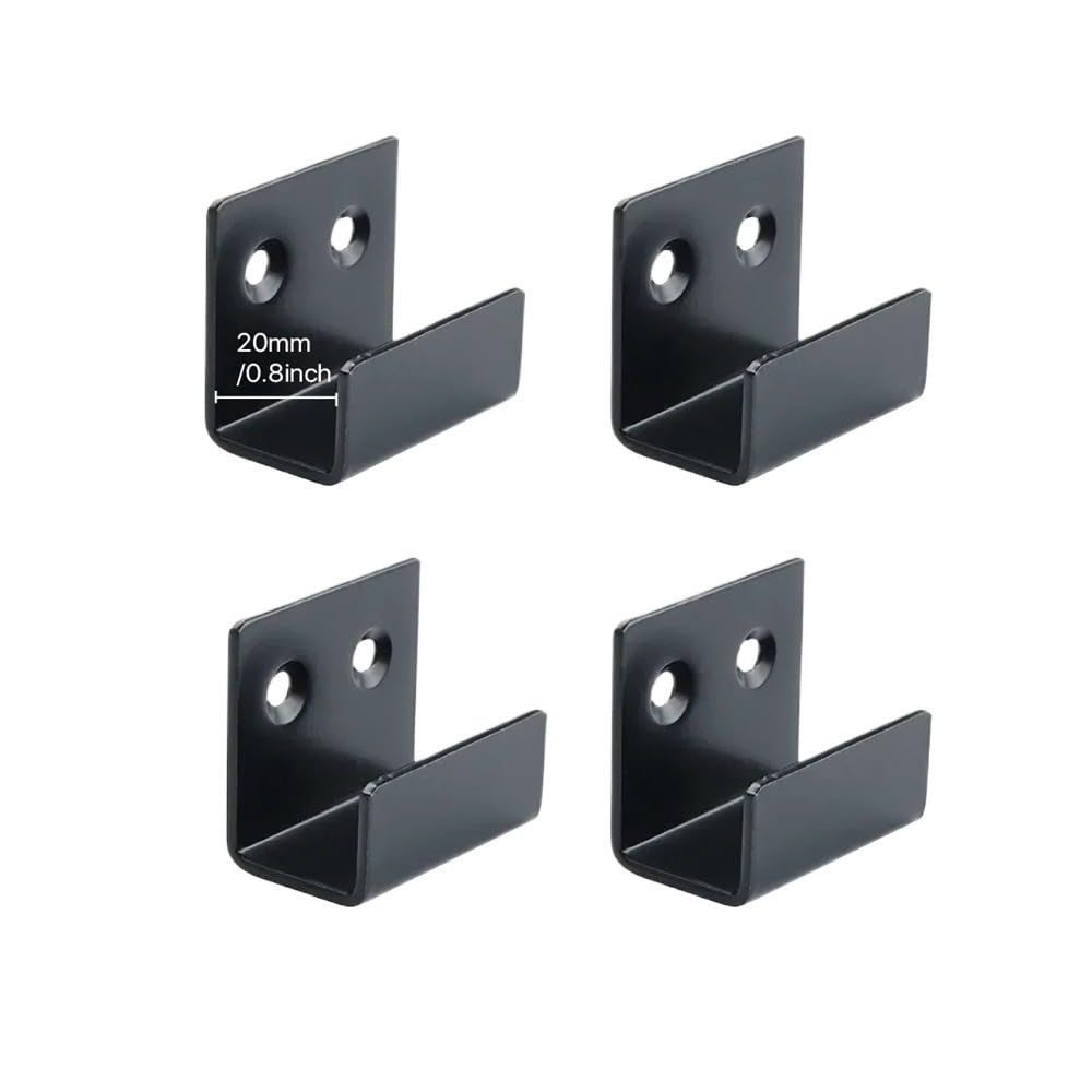 Sunrrafck Black20mm 5Pcs Ceramic Tile Display Holder Corner Bracket Stainless Steel Pendant Fixing Hooks Wall Mount Buckle U-Shaped Hangers Fastener(Black20mm)