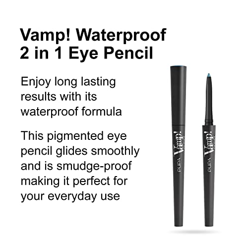 Pupa Milano Vamp! Waterproof Eye Pencil 304 Magnetic Emerald - Rich, Cream Liner Pencil To Make Eyes Pop - Long Lasting, Smudge, Tear, Sweat, And Waterproof Formula - 0.12 Oz #TOP1