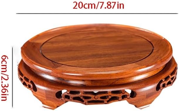 MIROOOO スタチューベース 花瓶スタンド ソリッドウッド ラウンドベース 花瓶 フラワーポット 風景 魚飼育 水槽 文化的遊び