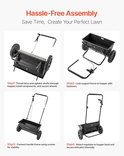 image for VEVOR Broadcast Spreader, 50LBS Capacity, Walk-Behind Push Spreader, 1