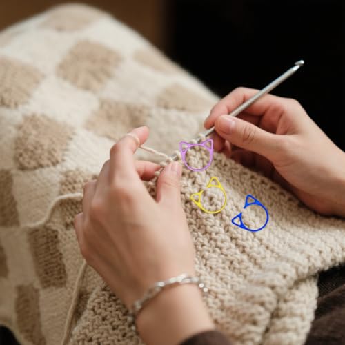 Image of ZHENZHIZHE Colorful Ring Stitch Markers Multicolor Stitch Markers Knitting Stitch Rings Mini Size Crochet Markers Knitting Tool for Sewing Weaving