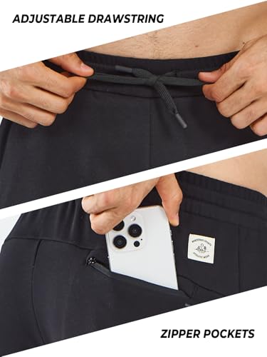 NORTHYARD Men's Cotton Athletic Jogger Sweatpants with Zipper Pockets Running Workout Gym Tapered Pants Comfy Lounge Pants3