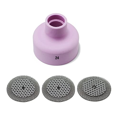 Image of RIVERWELD Champagne Ceramic Cup R Type 53NACN Screen 53NAbSP3 24# 4pcs | Alumina Nozzle 15 /16 inch & 24mm for SR WP 9 20 17 18 26 TIG Welding Torches