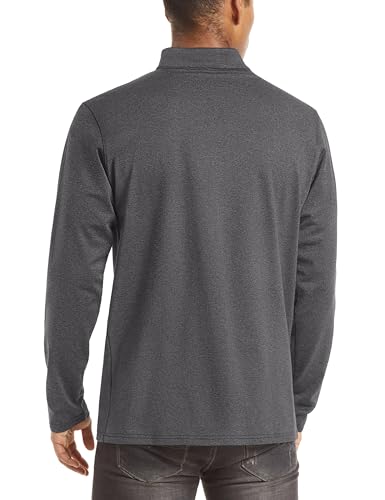 TACVASEN Men's Quarter Zip Pullover Long Sleeve Golf Sweatshirts 1/4 Zip Sweaters Winter Fleece Lined Thermal Shirt