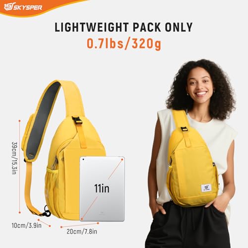 Image of SKYSPER Sling Bag RFID Cross Body Bag Recycled Crossbody Backpack Travel Daypack