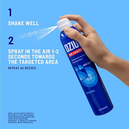 ozium 8 oz air sanitizer amp odor eliminator for homes cars offices and more original scent pack of 2