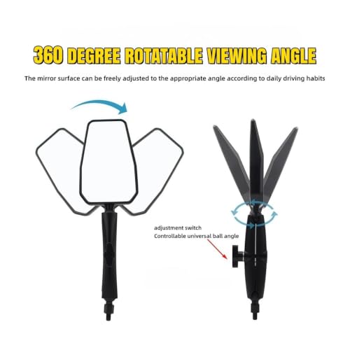 Espejo retrovisor moto touring rally adv plegable con amplio ángulo visual 4