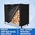 ESSORT Firewood Rack Cover, Outdoor Log Rack Cover 4 feet 420D Waterproof, Weatherproof Tarp Cover for Dry Wood Pile Holder 48"x24"x42", black