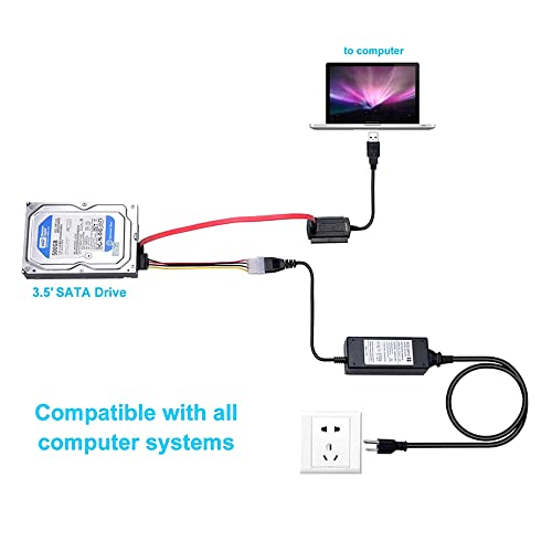 Adaptador de cable USB 2.0 para disco duro IDE SATA miniatura 5
