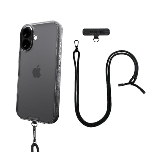 Image of Smartish iPhone 17 MagSafe Clear Case + Crossbody Lanyard Strap - Magnetic Slim Case - Anti-Yellow Thin Grip Cover + Detachable Shoulder Neck Strap for Apple iPhone 17 - Clearly Clear